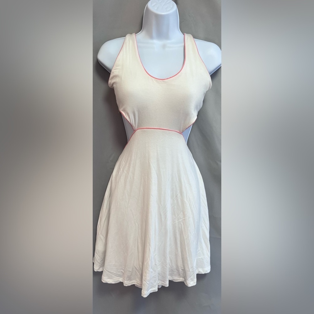 Victoria Secret Soft Jersey Padded Cut-Out Summer Tennis Dress White Sz Medium‎